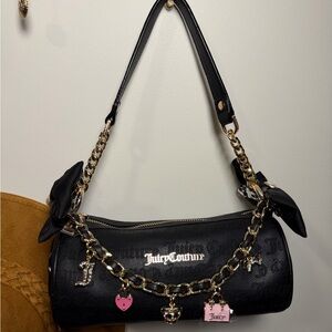 Juicy Couture Black Shoulder Bag with Gold Chain